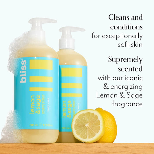 Bliss Lemon + Sage Soapy Suds Body Wash + Bubbling Bath 16 Oz. / 473 Ml for Women