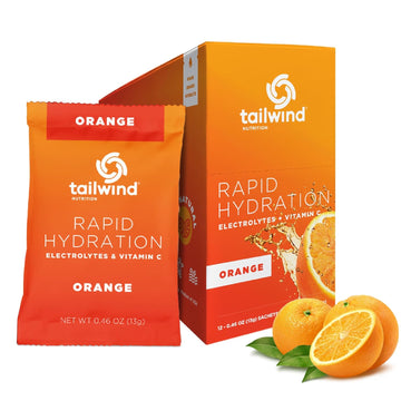 Tailwind Nutrition Rapid Hydration Powder Packets, Electrolyte Drink Mix, Non-Gmo, Vegan, Vitamin-C, Orange, Pack Of 12 Sticks