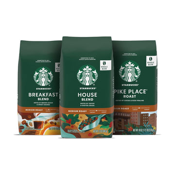 Starbucks Medium Roast Whole Bean Coffee—Variety Pack—3 bags (12 oz each)
