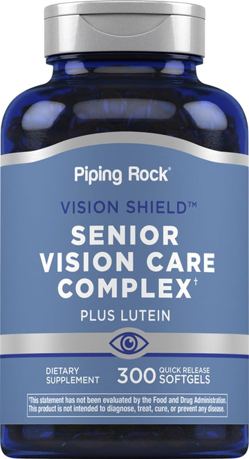 Piping Rock Eye Health Supplements | 300 Softgels | Senior Vision Care Complex | Plus Lutein | Non-GMO, Gluten Free Supplement