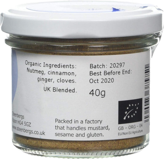 Steenbergs Organic Pumpkin Pie Spice Seasoning Standard Jar 40G