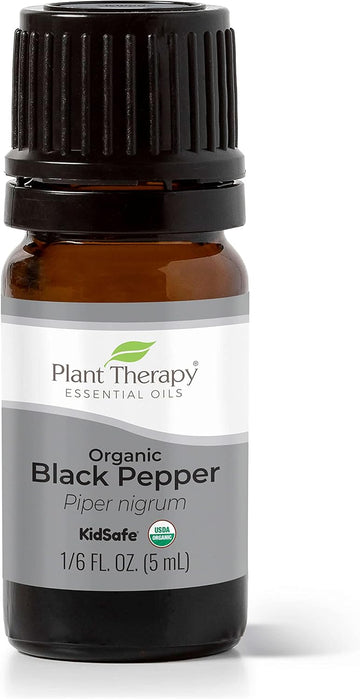 Plant Therapy Black Pepper Organic Essential Oil 5 Ml (1/6 Oz) 100% Pure, Undiluted, Therapeutic Grade