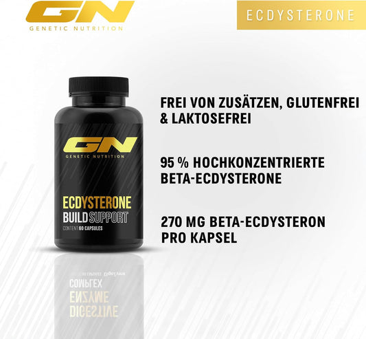 Gn Laboratories Ecdysterone (60 Capsules) - Ecdysterone Capsules High Dose - 270 Mg Beta Ecdysterone - Made In Germany - Dietary Supplement For Muscle Building