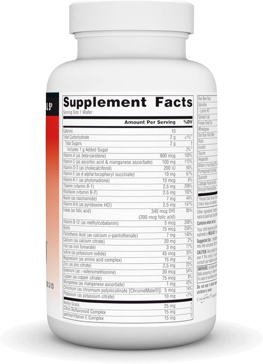 Source Naturals Mega-Kid Chewable Multi-Vitamin, Serious Nutrition Of Children For Children Ages 2-10, Natural Berry Flavors - 60 Wafers