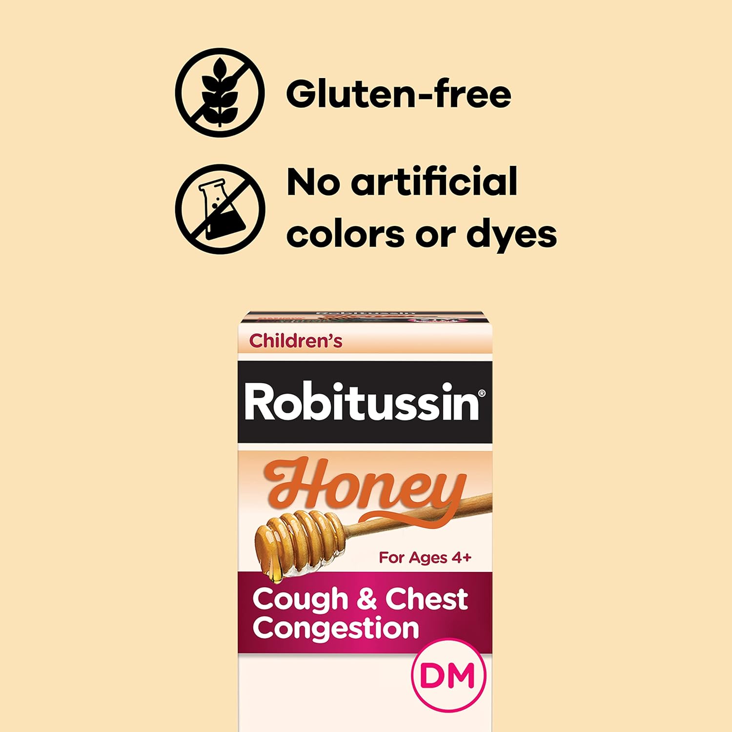 Children'S Robitussin Honey Cough And Chest Congestion Dm, Children'S Cough Medicine Made With Real Honey For Flavor - 4 Fl Oz X 3 : Health & Household