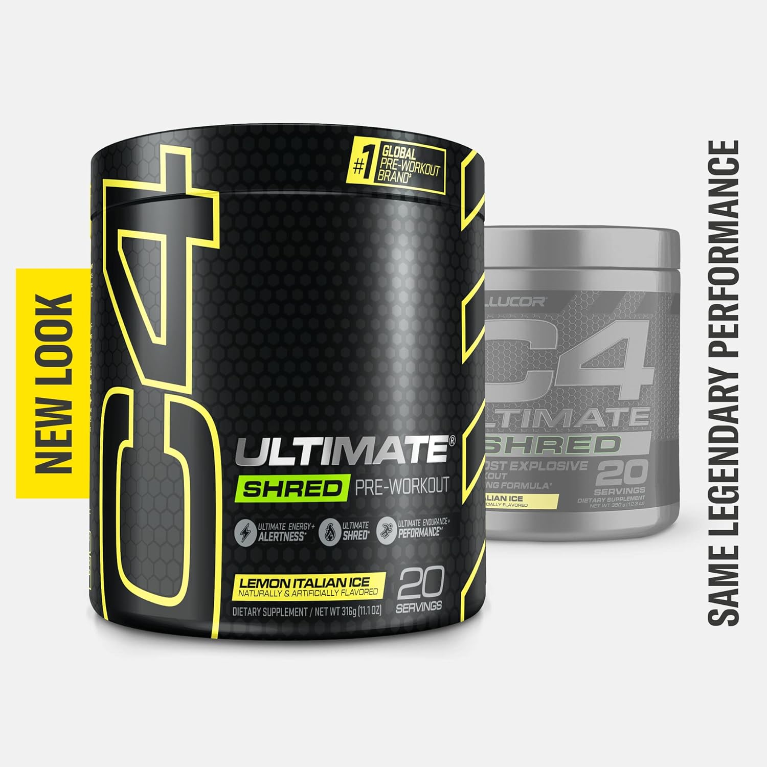 Cellucor C4 Ultimate Shred Pre Workout Powder for Men & Women, Metabolism Supplement with Ginger Root Extract, Lemon Italian Ice, 20 Servings (Pack of 1) : Health & Household