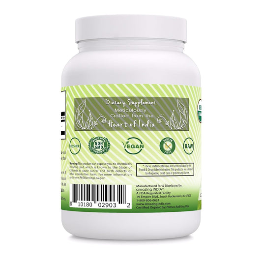 Amazing India USDA Certified Organic Amla Powder Supplement | 16 Oz | Raw Vegan | Non-GMO | Gluten-Free | Made in USA