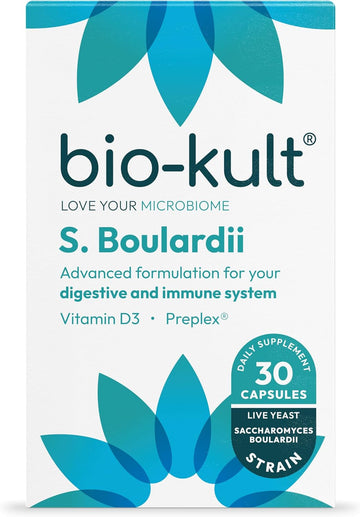 Bio-Kult S. Boulardii + Vitamin D3 | Saccharomyces Yeast + Prebiotics | Gut & Immune Support | 30 Capsules