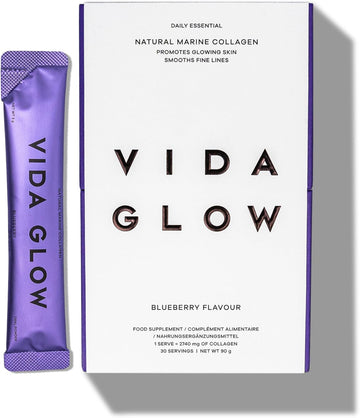 Vida Glow - Natural Hydrolysed Marine Collagen Sachets | Promotes Glowing Skin + Smooths Fine Lines (Pineapple, 30 Sachets)