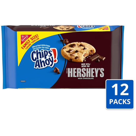 Chips Ahoy! Hershey'S Milk Chocolate Chip Cookies, Family Size, 12 - 14.48 Oz Packs