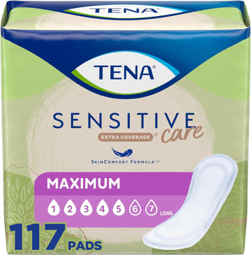 Tena Sensitive Care Maximum Absorbency Incontinence/Bladder Control Pad For Women, Long Length - 39 Count