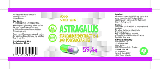 Hepatica Astragalus 6,000Mg | 15:1 Extract (400Mg) | 120 Vegan Capsules | 20% Polysaccharides | High Strength Immune & Energy Support | 3Rd Party Lab Tested
