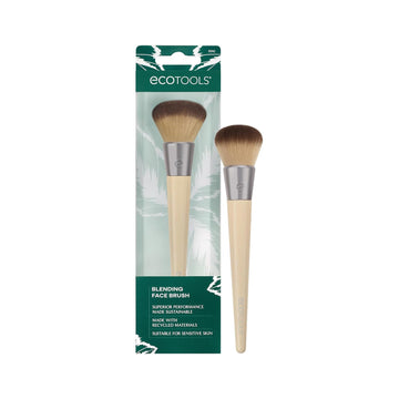 Ecotools Blending Face Makeup Brush, For Liquid & Cream Foundation, Bronzer, & Blush, Multipurpose Makeup Brush, Dense, Synthetic Bristles, Eco Friendly, Cruelty-Free & Vegan, 1 Count