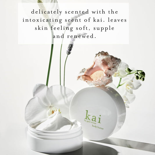 Kai Body Butter, 6.4 Oz., Shea Butter, Apricot Oil, Cucumber, Scented With The Delicously, Fresh + Clean Signature Gardenia Fragrance, Vegan, Cruelty Free, Made In The Usa