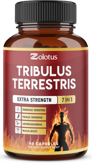 Zolotus Tribulus Terrestris, 8650Mg Per Capsule, High Potency With Ashwagndha, Panax Ginseng, Saw Palmetto, Maca, Shilajit. Boost Energy, Mood, Stamina & Performance, For Men & Women, 3 Months Supply