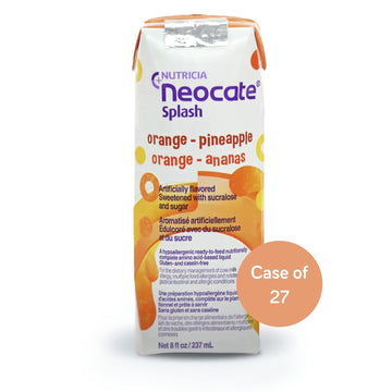 Neocate Splash - Ready-To-Feed Hypoallergenic Amino Acid-Based Toddler And Junior Formula - Orange-Pineapple - 8 Fl Oz Box (Case Of 27)