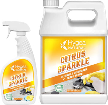 Citrus Sparkle Non-Toxic Citrus Orange Heavy Duty Degreaser & Cleaner Pure Citrus Extracts & Natural D-Limonene- Removes Grease, Dirt, Grime (Ready To Use 24Oz Spray + Refill)