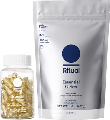 Ritual Postnatal Multivitamin And Protein Duo With Postnatal Vitamins And Organic Vanilla Protein Powder 20G, Supports Post-Pregnancy, Choline For Postpartum And Lactation