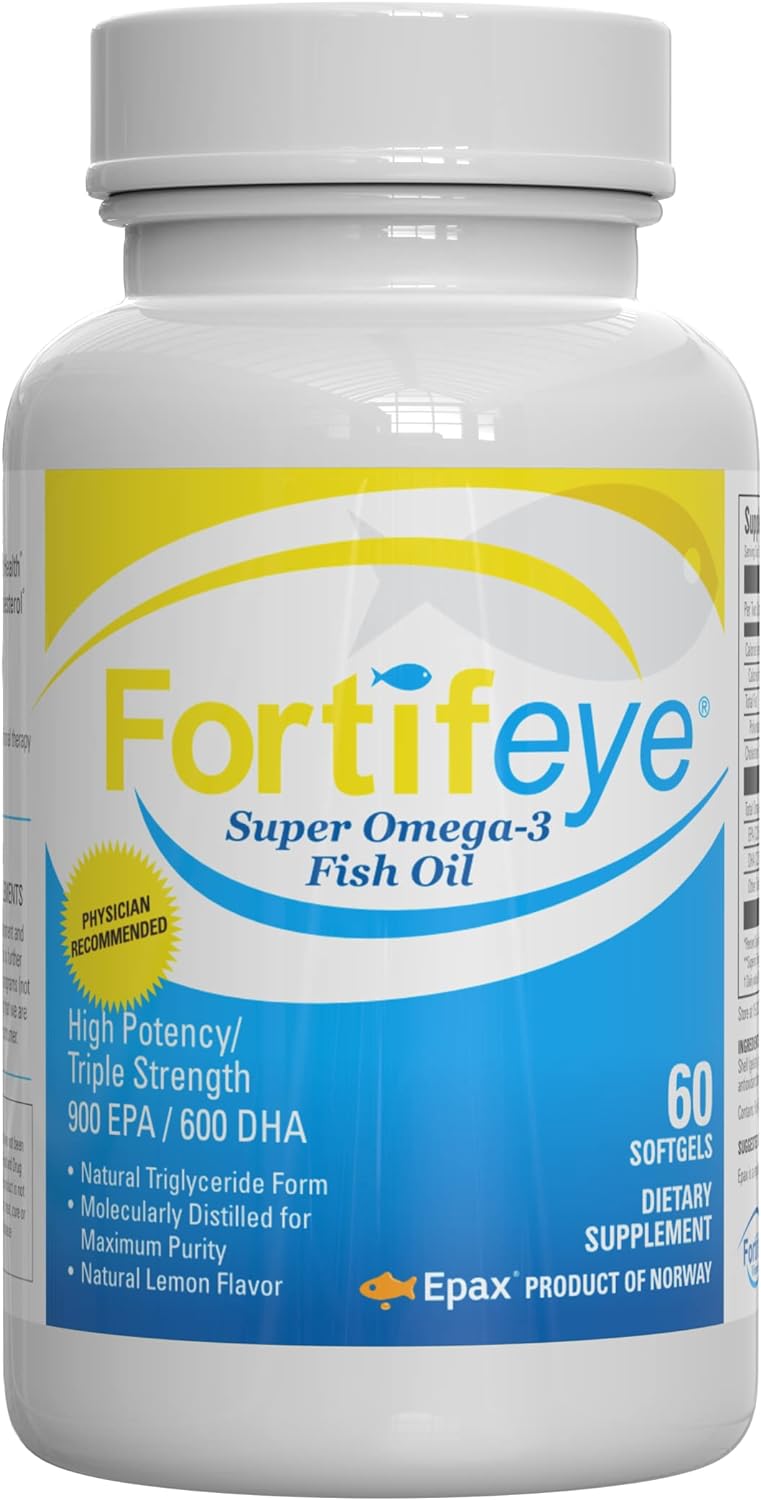 Super Omega-3 Fish Oil | 1600 mg Omega 3 | with EPA and DHA | Natural Lemon Flavor 30 Servings