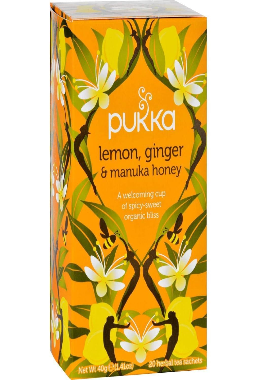 Pukka Herbal Teas Tea Organic Lemon Ginger And Manuka Honey 20 Bags Case Of 6, 20 Count