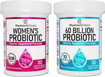 Physician's CHOICE - Complete Women's Gut Health Bundle: Probiotics 60 Billion CFU & Women's Prebiotics & Probiotics