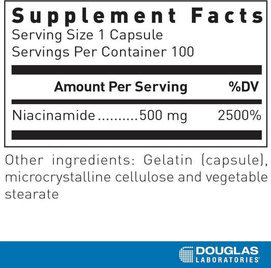 Douglas Laboratories Niacinamide | Vitamin B3 To Support Cardiovascular Health | 100 Capsules
