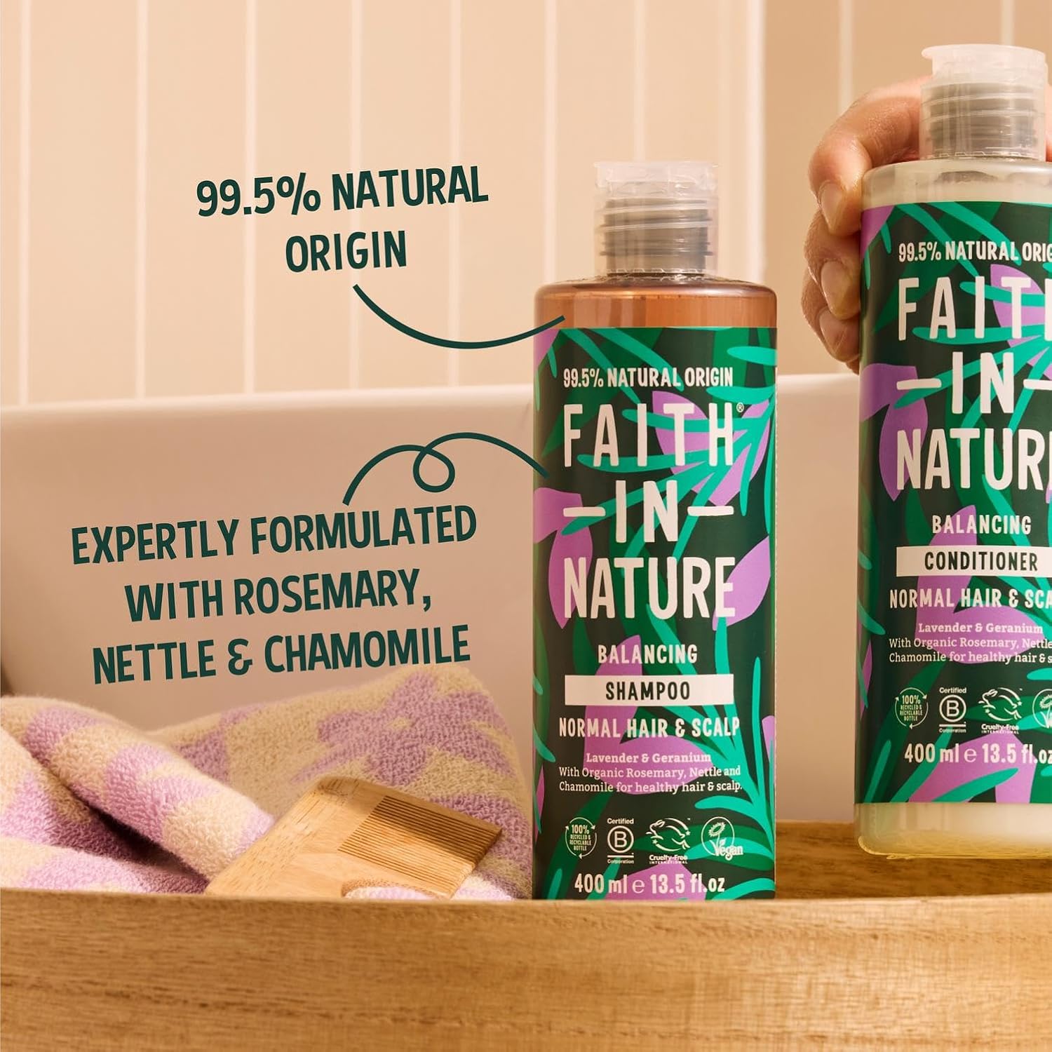 Faith In Nature Natural Lavender & Geranium Shampoo, Balancing for Normal Hair & Scalp, Vegan & Cruelty Free, No SLS, Silcones or Parabens, 400ml : Amazon.co.uk: Beauty
