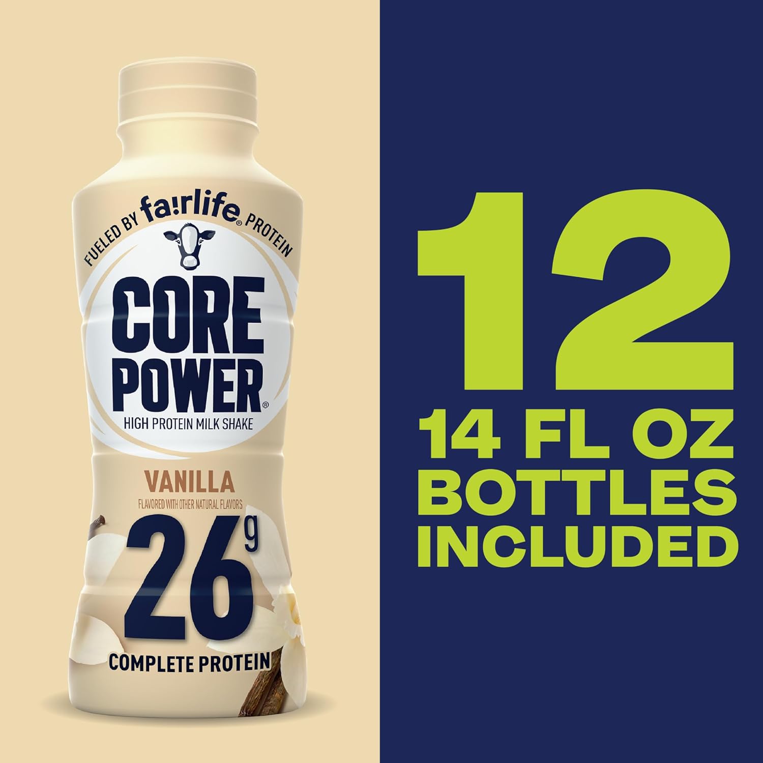 Core Power Fairlife 26g Protein Milk Shakes, Ready To Drink for Workout Recovery Liquid, Vanilla, 14 Fl Oz Bottle, kosher (Pack of 12) : Grocery & Gourmet Food