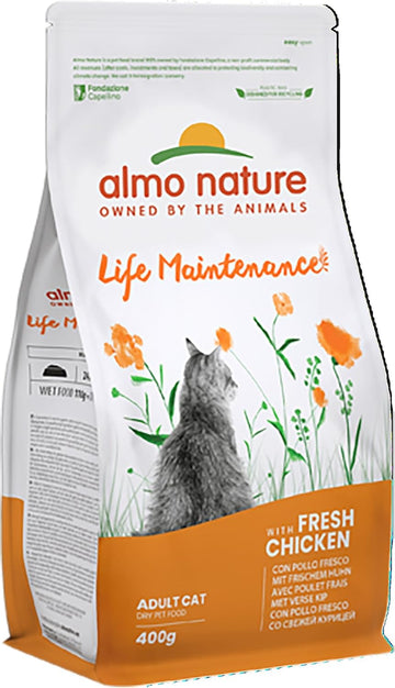 Almo Nature Life Maintenance Dry Cat Food with Chicken and Rice - 400g?605