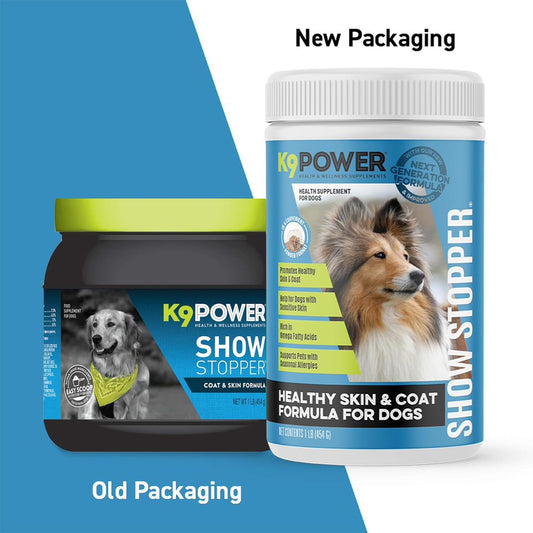 K9 Power Show Stopper - Premium Dog Skin Supplement, Dog Seasonal Allergy Relief, Dog Probiotics for Itchy Skin That Reduces Hot Spots and Excessive Shedding, 1lb