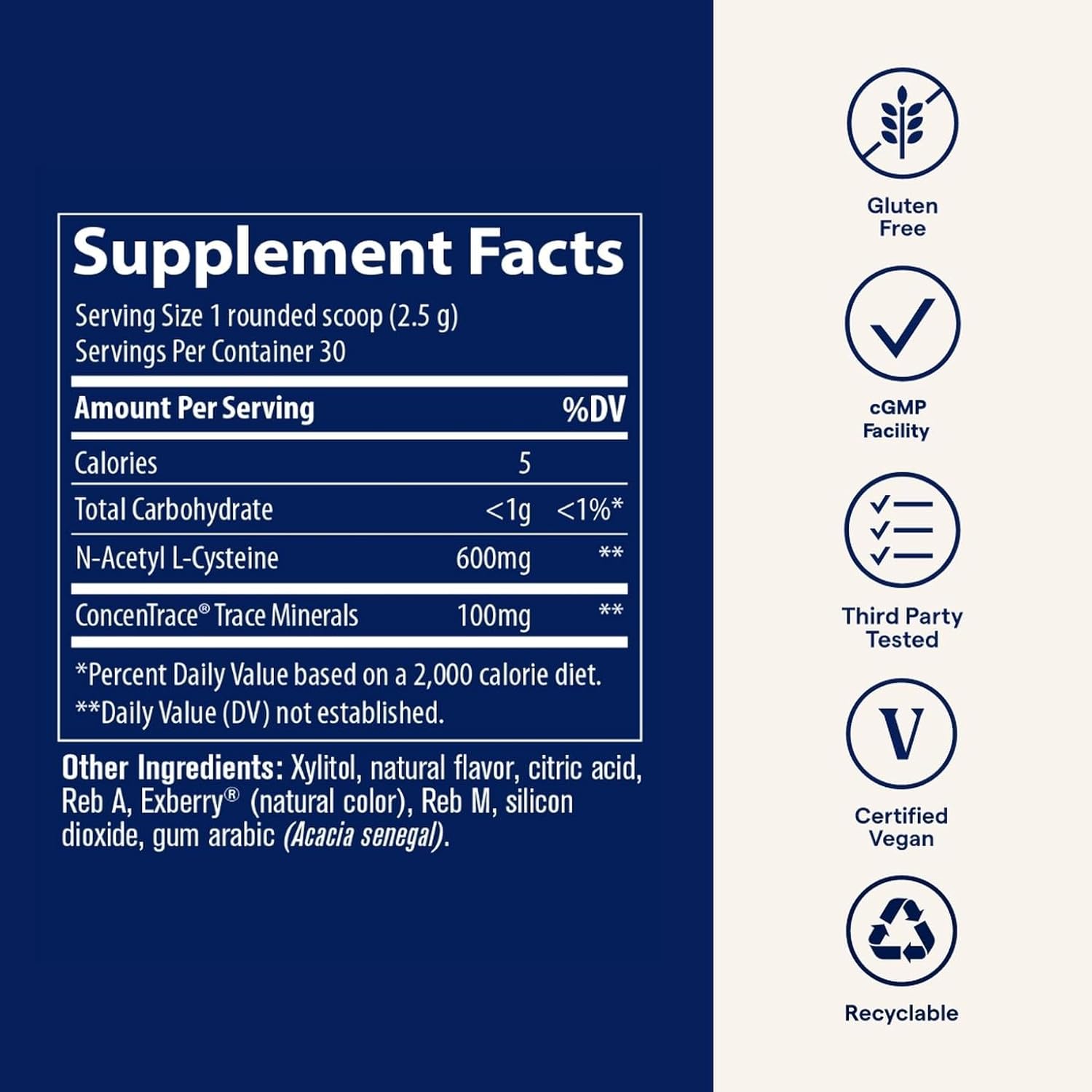Trace Minerals Nac Powder, 600Mg - Immune Health & Respiratory System Support - Antioxidant Supplement With N-Acetyl L-Cysteine To Aid Glutathione Production - Watermelon, 2.6 Oz (30 Servings) : Health & Household