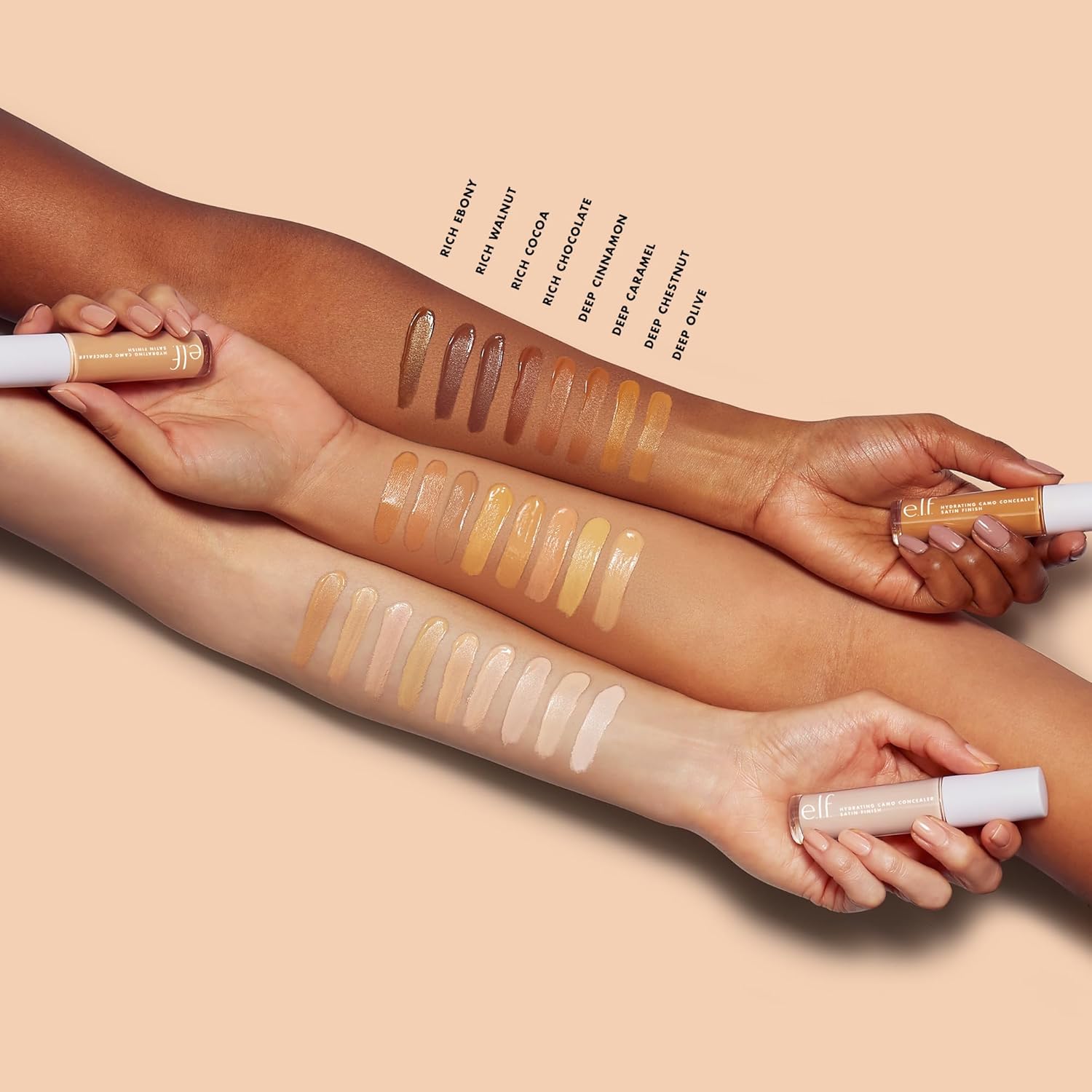 E.L.F. Hydrating Camo Concealer, Covers Blemishes & Under-Eye Circles, Full-Coverage & Delivers A Satin Finish, Vegan & Cruelty-Free, Deep Caramel : Beauty & Personal Care