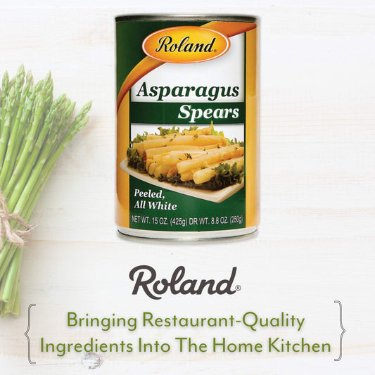 Roland Foods White Asparagus Spears, 15 Ounce Can, Pack Of 3