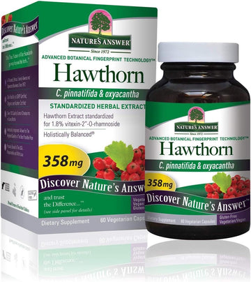 Nature'S Answer Hawthorn Leaf, Vegetarian Capsules, 60-Count | Heart Health | Blood Pressure Support