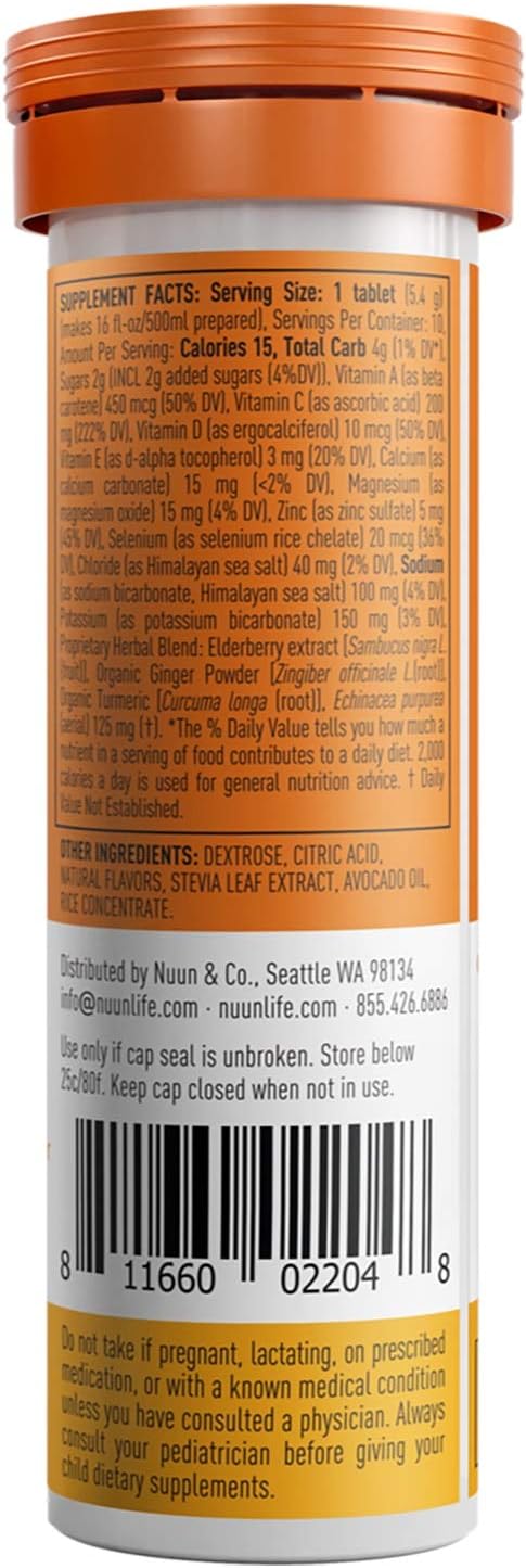 NUUN Nuun Immunity Orange Citrus 10ct Tube, 10 CT : Health & Household