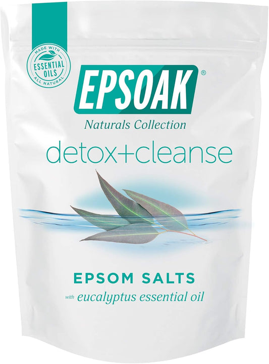 Epsoak Epsom Salt Detox + Cleanse - 12 Lbs. (Qty. 6 X 2 Lb. Bags) Bath Salts With Natural Essential Oils