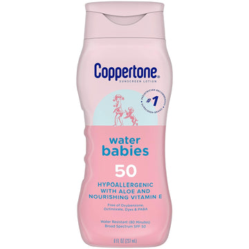 Coppertone Waterbabies Spf 50 Baby Sunscreen Lotion, Water Resistant Sunscreen For Babies, 8 Fl Oz