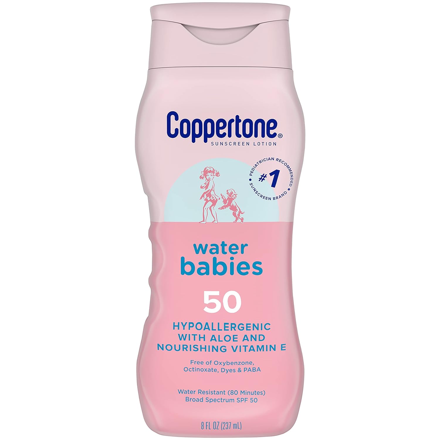 Coppertone Waterbabies Baby Sunscreen Lotion Spf 50, Hypoallergenic Sunscreen For Babies, Water Resistant, Pediatrician Recommended, 8 Fl Oz Bottle