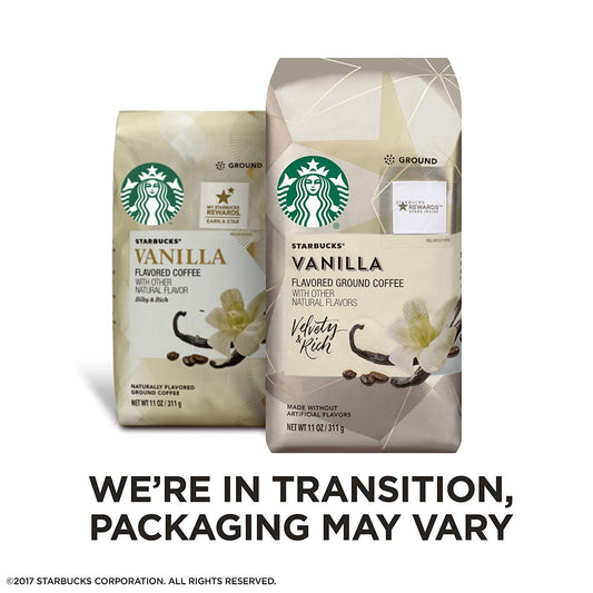 Starbucks Ground Coffee—Vanilla Flavored Coffee—No Artificial Flavors—100% Arabica—6 bags (11 oz each) : Everything Else