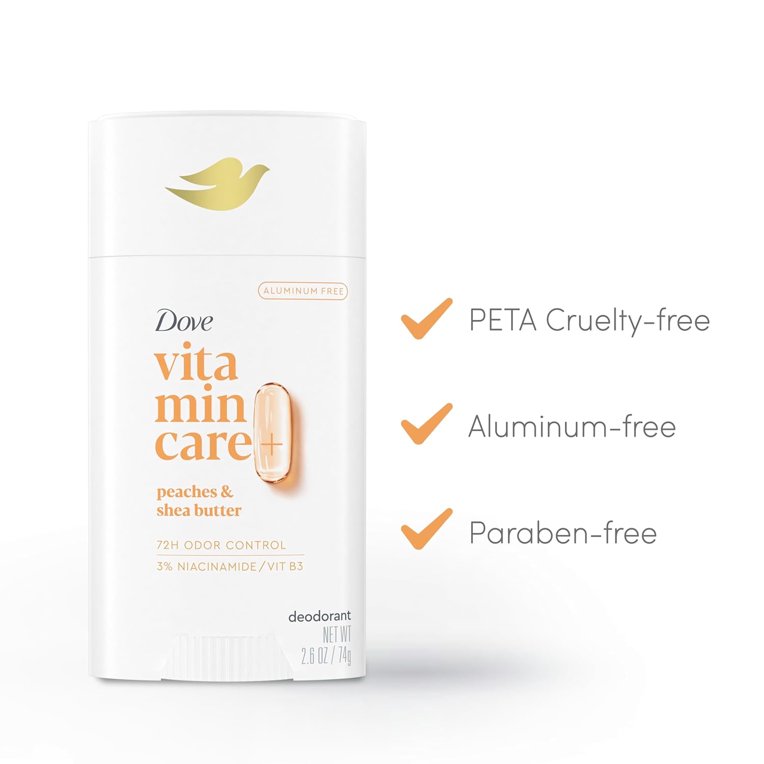 Dove Vitamincare+ Aluminum Free Deodorant Stick For 72H Odor Protection Coconut & Shea Breathable Deodorant For Women 2.6 Oz : Beauty & Personal Care