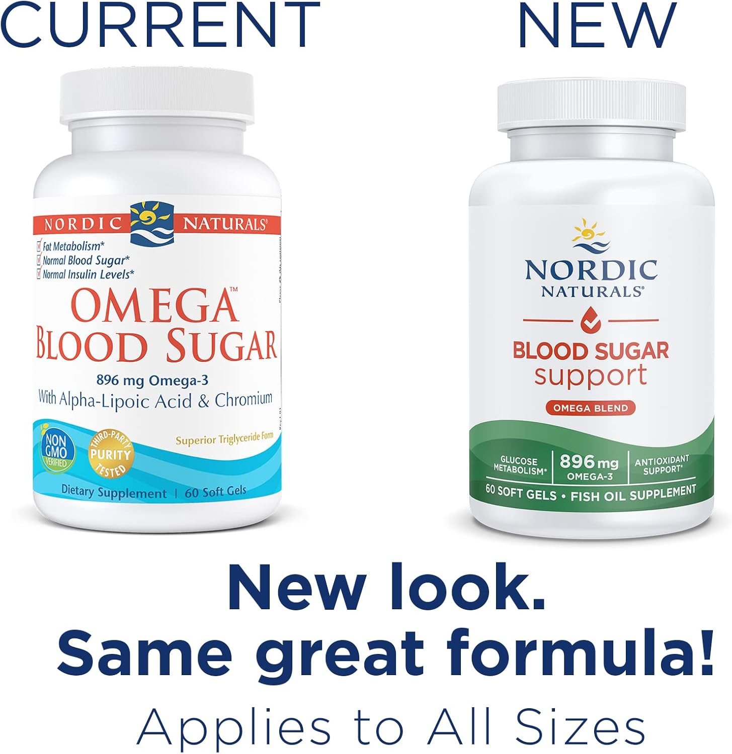 Nordic Naturals Omega Blood Sugar, Lemon - 60 Soft Gels - 896 mg Omega-3 + Alpha-Lipoic Acid & Chromium - Metabolism - Non-GMO - 30 Servings : Health & Household