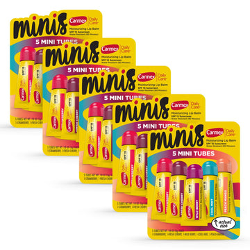 Carmex Daily Care Minis Moisturizing Lip Balm Tubes, Spf 15, Multi-Flavor Lip Balm Pack, 25 Count (5 Packs Of 5)