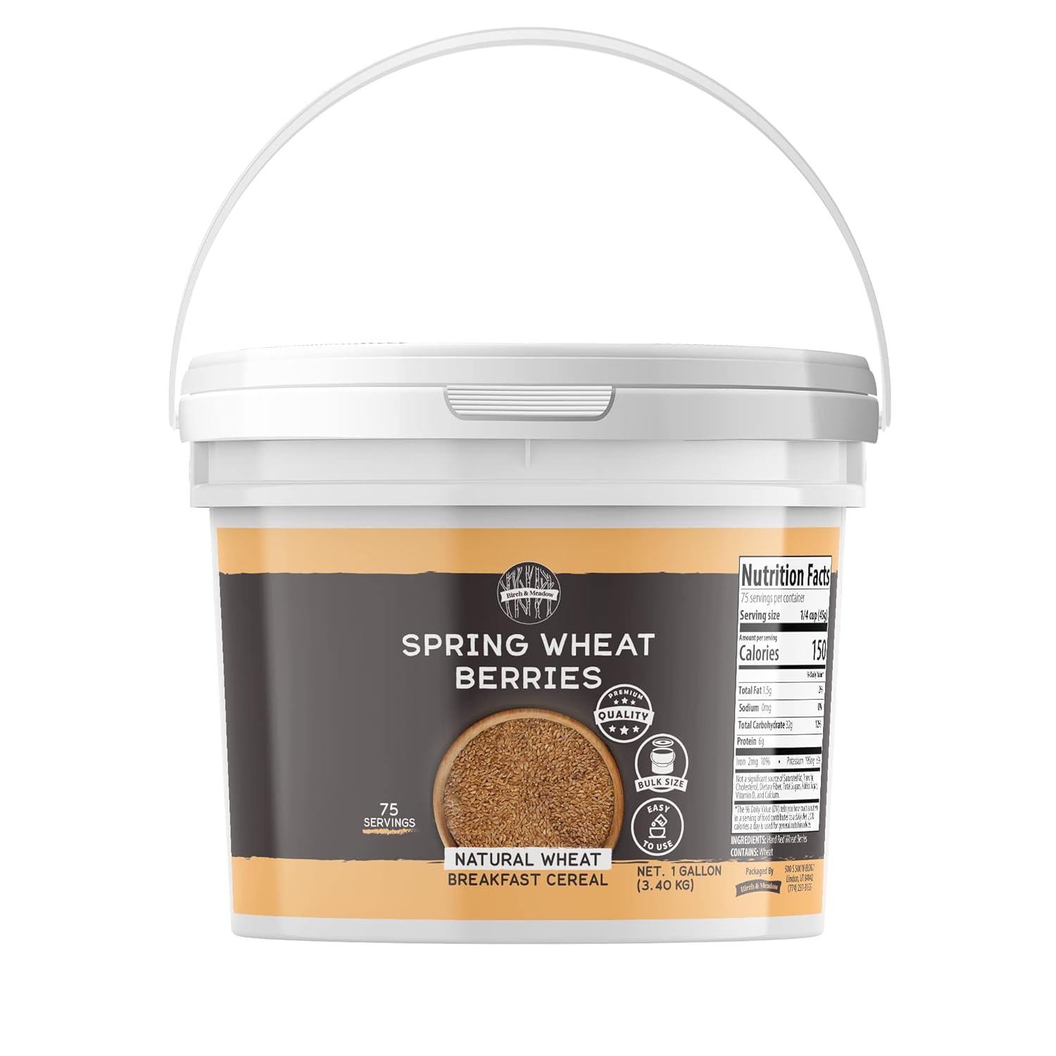 BIRCH & MEADOW Rolled Oats & Red Wheat Berries Bundle, 1 Gallon Each, Versatile Ingredients, Breads & Baked Goods, Flavorful : Grocery & Gourmet Food