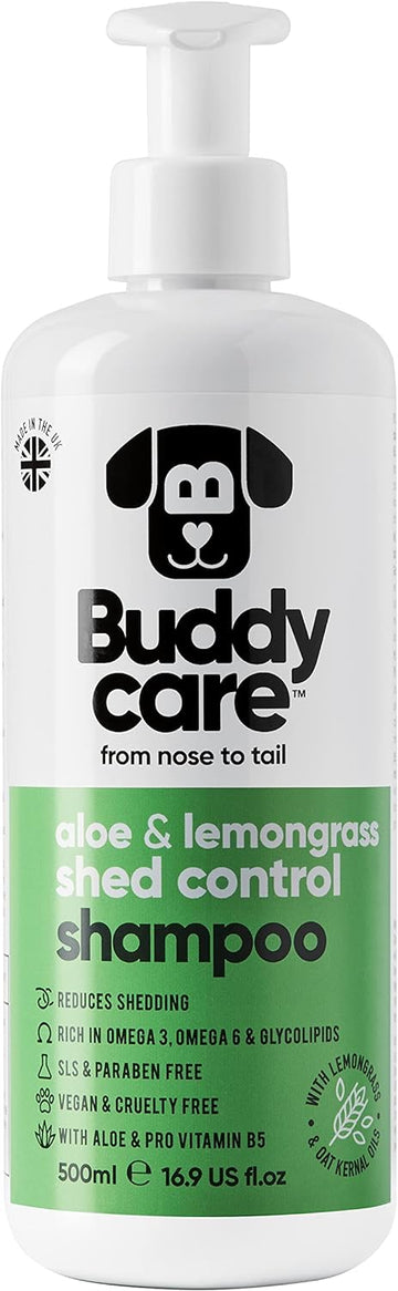 Shed Control Dog Shampoo by Buddycare | Aloe & Lemongrass Scented | With Aloe Vera and Pro Vitamin B5 (500ml)?B1