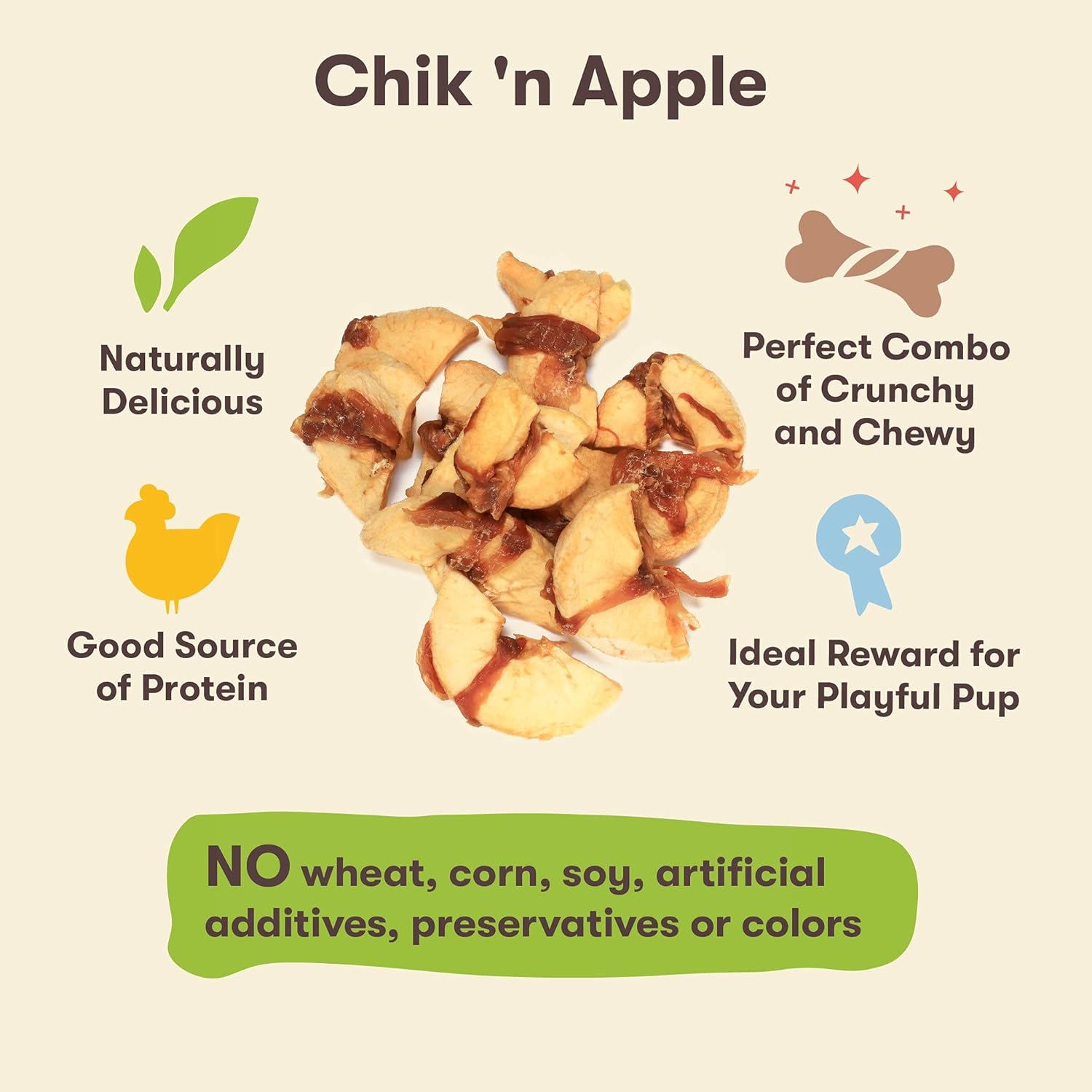 Pet ‘n Shape Chik 'n Apple Jerky - Natural Wrapped Dog Treats – 16 Oz : Pet Supplies