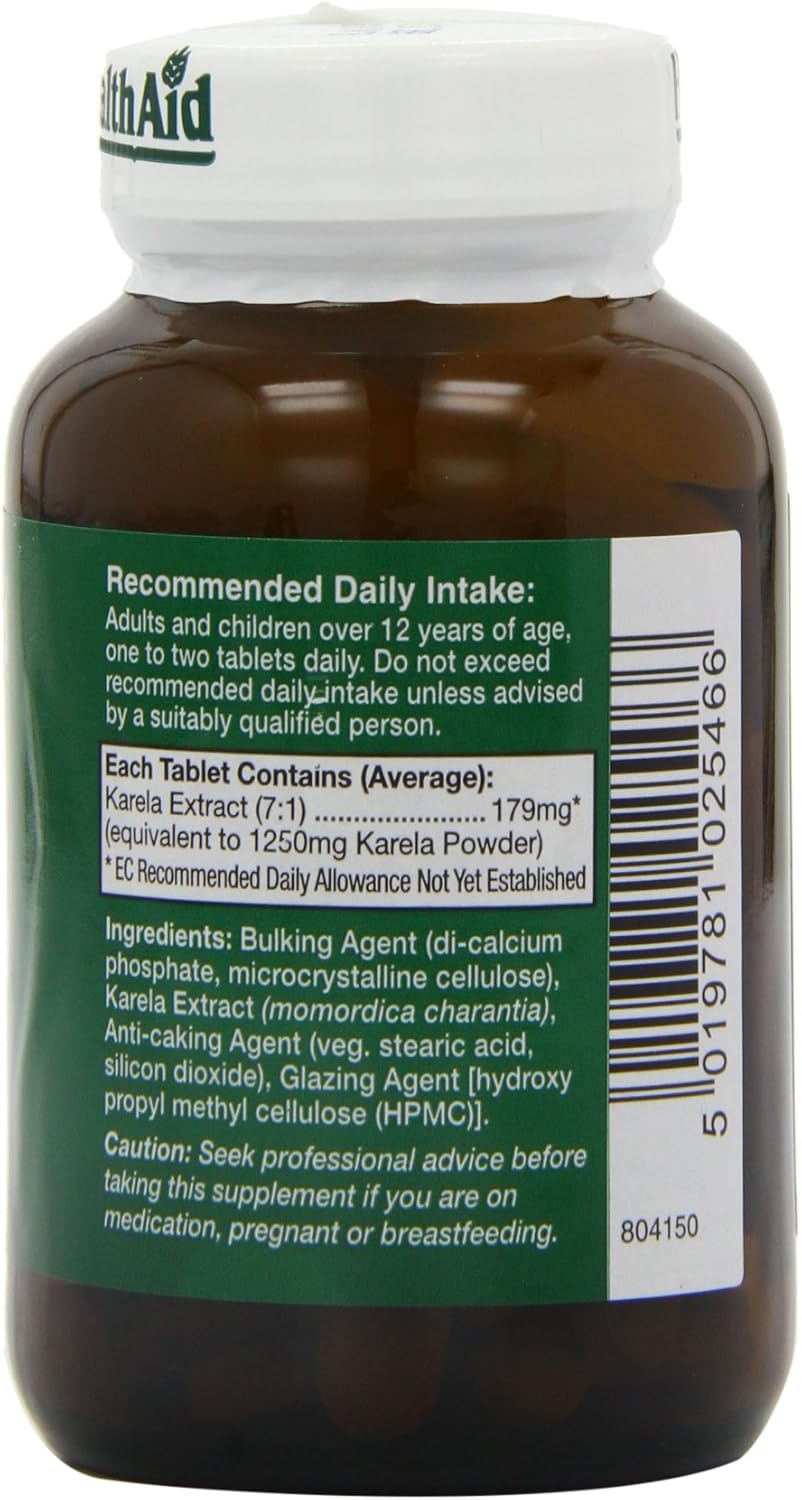 HealthAid Karela Extract 1250mg 60 Tablets (Pack of 2) : Amazon.co.uk: Health & Personal Care