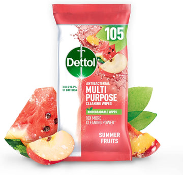 Dettol Antibacterial Cleaning Wipes Summer Fruits 105S