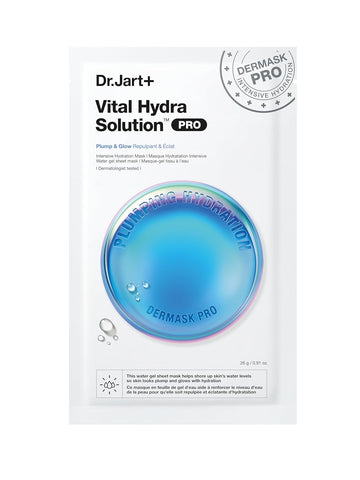 Dr.Jart+ Dermask Vital Hydra Solution Glow Face Mask With Hyaluronic Acid | Sheet Mask | Korean Skin Care, 0.92 Ounce