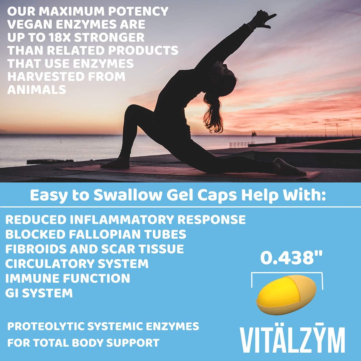 Vitälzym Proteolytic Systemic Enzymes Liquid Gel Capsules With Serrapeptase, Immune And Joint Support, Natural Ache Relief Plus Fertility Supplement (360 Capsules) : Health & Household