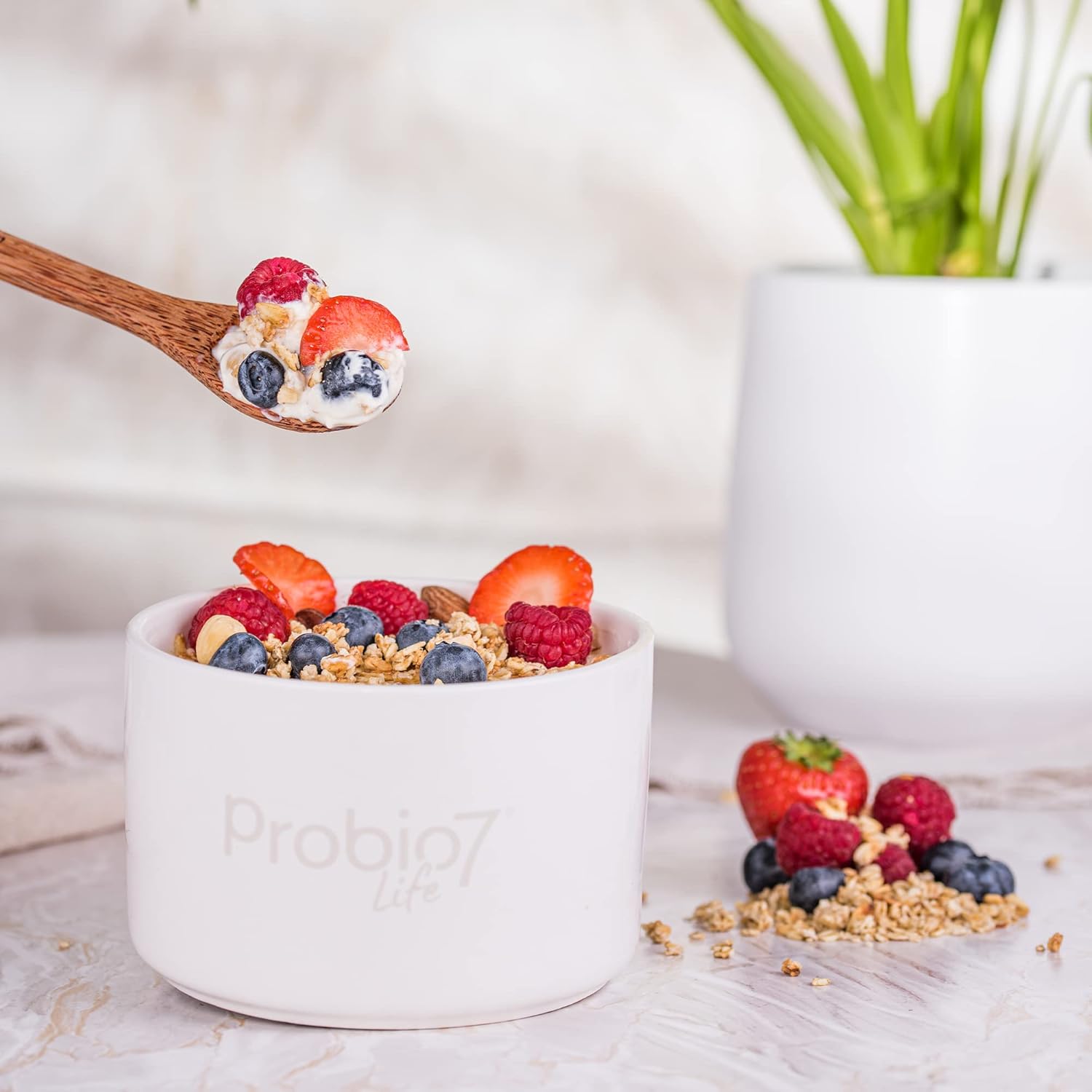 Probio7 Happy Gut Yogurt Starter Culture - 4 Yogurt Sachets. Probiotic Sachet, with 3 Strains of Friendly Bacteria, Lactobacillus rhamnosus. Gluten Free Bacteria Starter Sachets (Pack of 4 Sachets) : Amazon.co.uk: Health & Personal Care